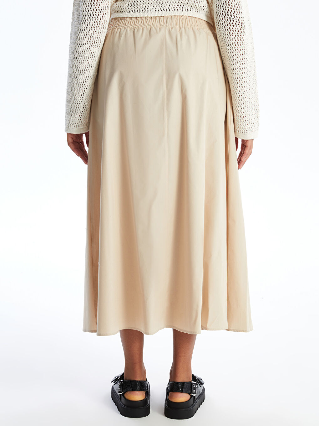 Elastic Waist Straight A-Cut Women's Skirt -S4N100Z8-YLF