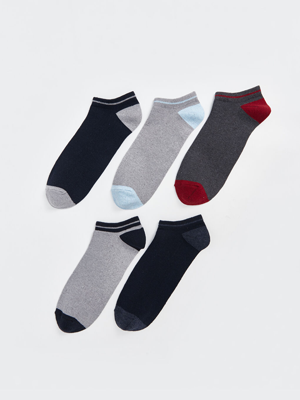 Patterned Men's Trainer Socks 5 Pack -S4N147Z8-K00
