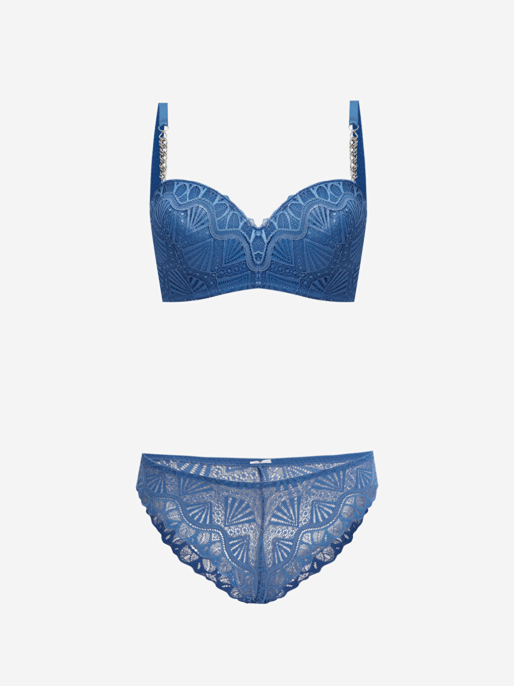 Mavi Mikrofiber İç Giyim Takım