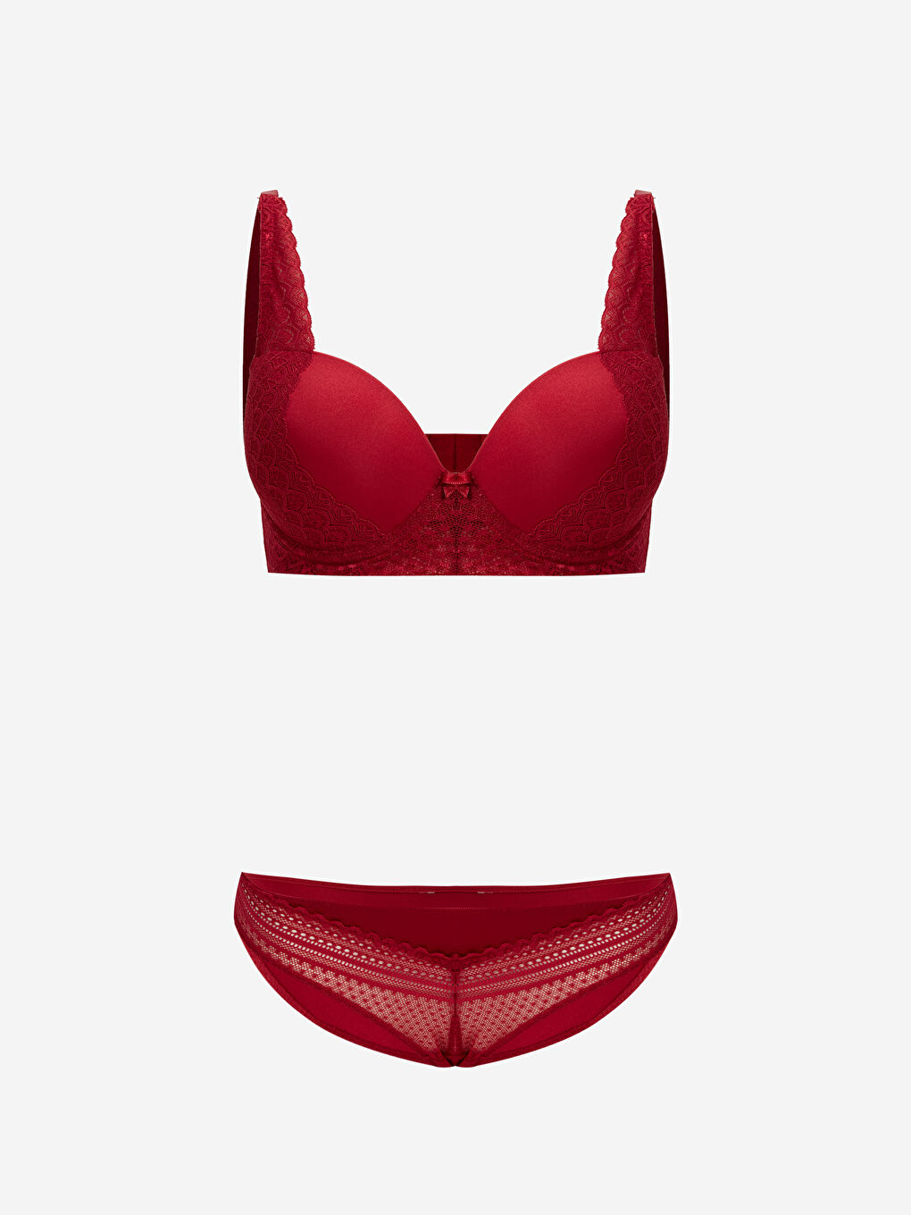 Bordo Büstiyer Takım