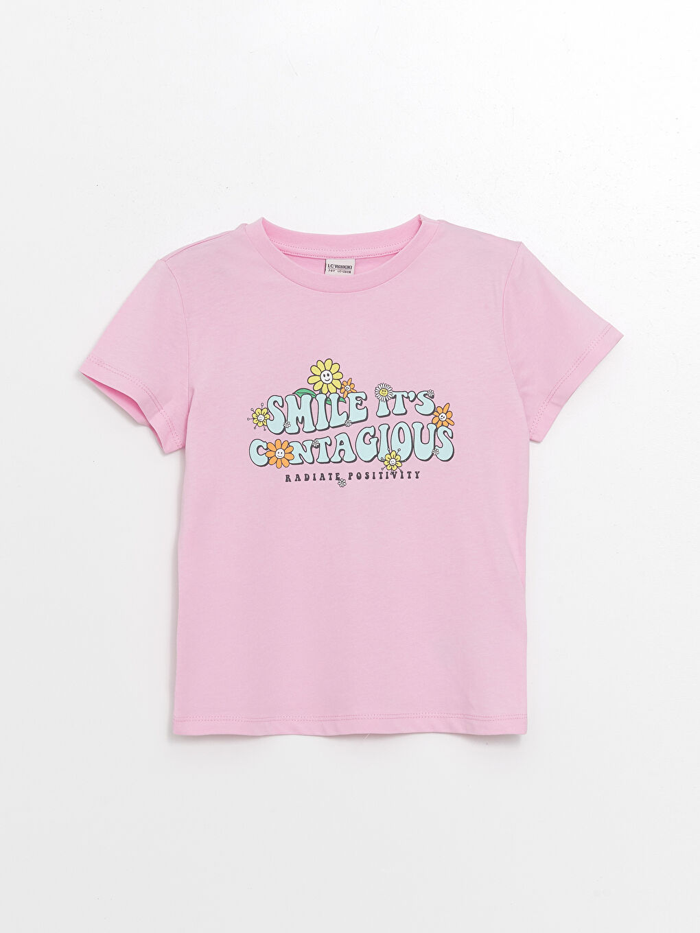 Crew Neck Printed Short Sleeve Girls' T-Shirt 2 Pack-2