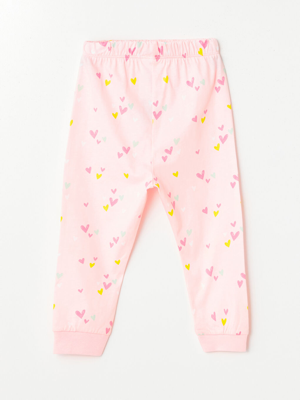 LCW baby Pembe Baskılı Bisiklet Yaka Uzun Kollu Baskılı Kız Bebek Pijama Takımı - 5