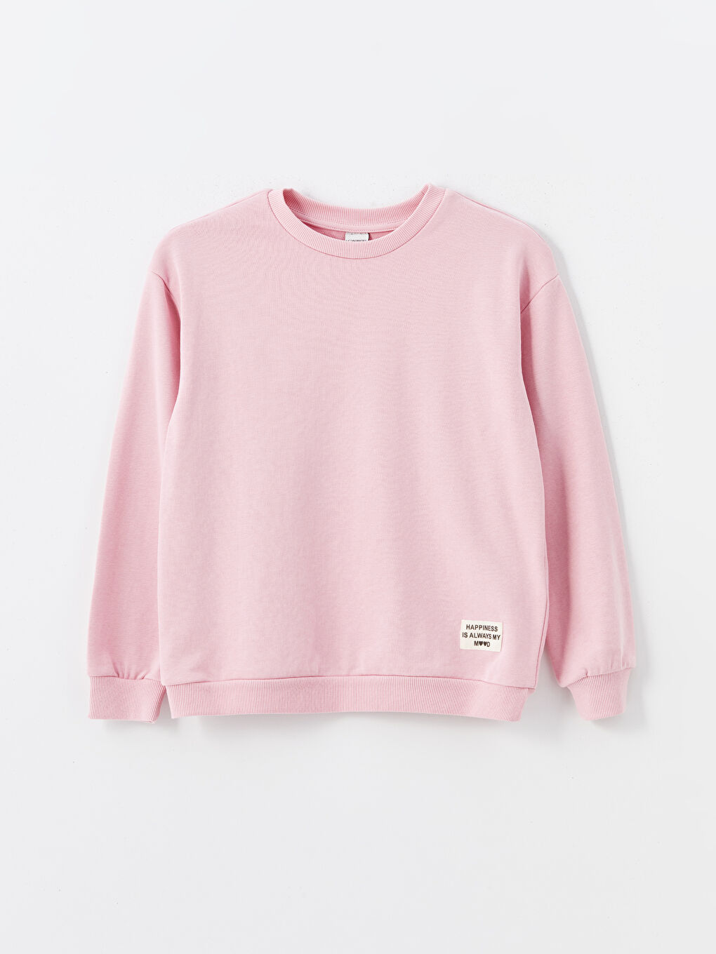 LCW Kids Pembe Leylak Bisiklet Yaka Baskılı Kız Çocuk Sweatshirt - 1