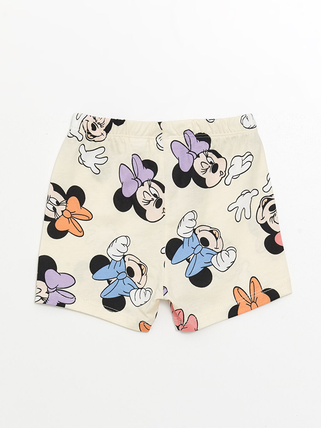 LCW baby Bej Baskılı Bisiklet Yaka Minnie Mouse Baskılı Kız Bebek Pijama Takımı - 4