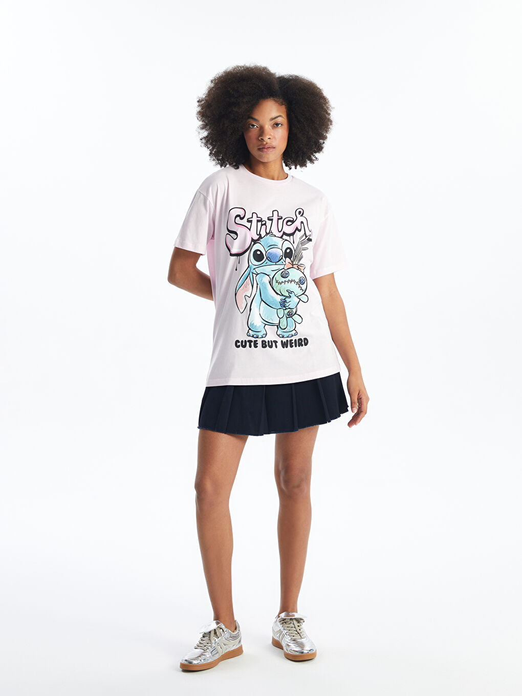 قميص نساء مطبوع ليلو وستيتش بكول مدور-1