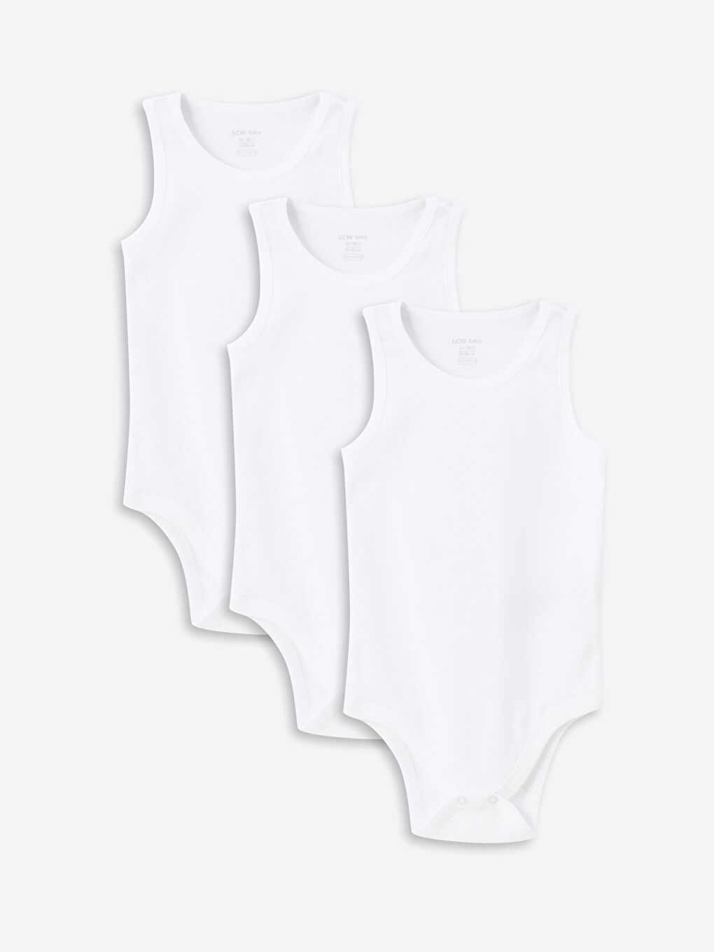 Beyaz Bisiklet Yaka Basic Erkek Bebek Çıtçıtlı Body 3'lü