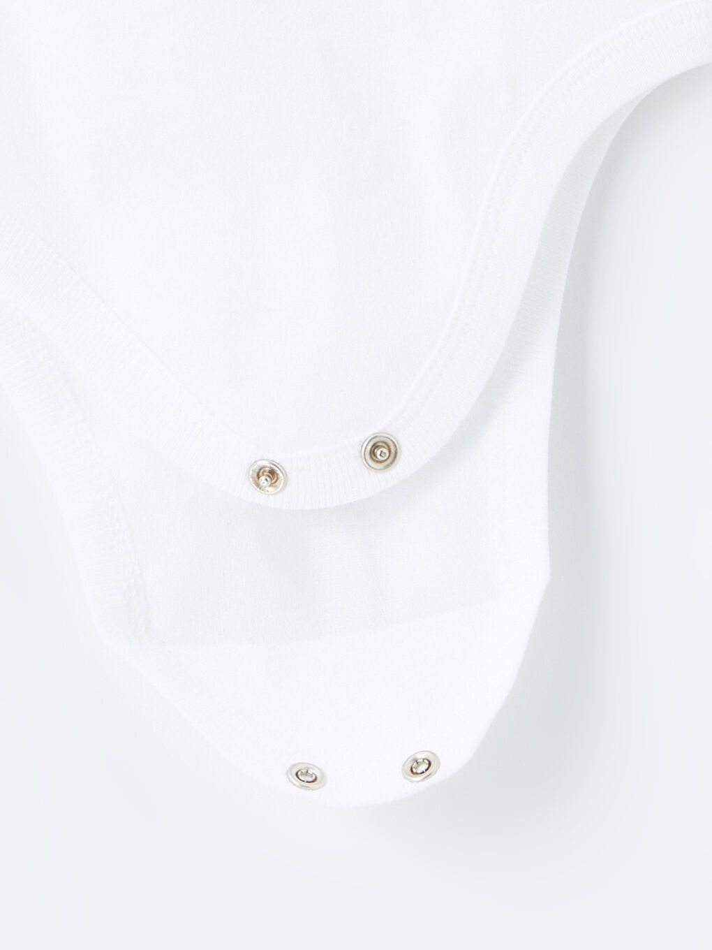 Beyaz Bisiklet Yaka Basic Erkek Bebek Çıtçıtlı Body 3'lü-2