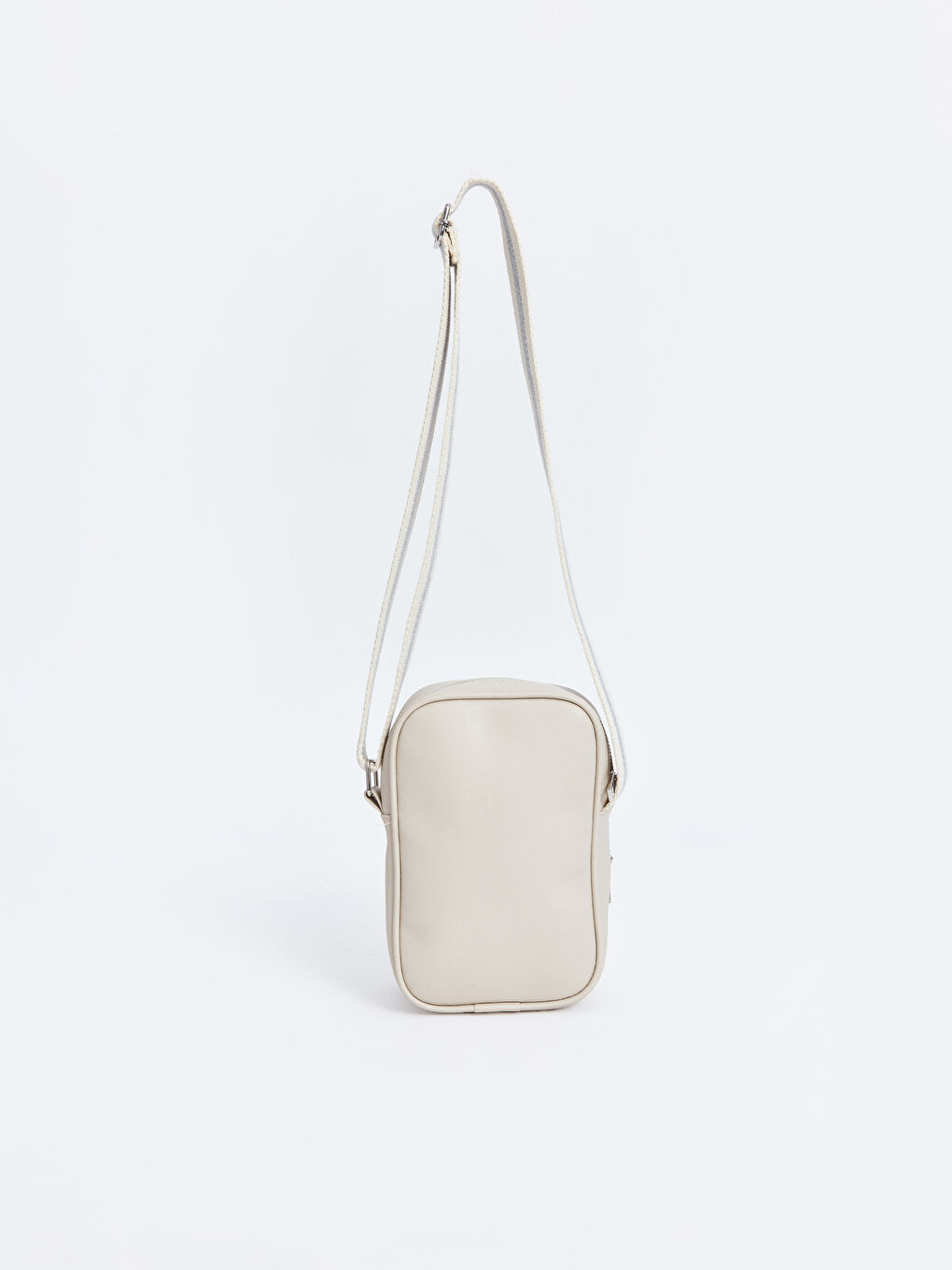 Ekru Deri Görünümlü Kadın Omuz Çantası-3