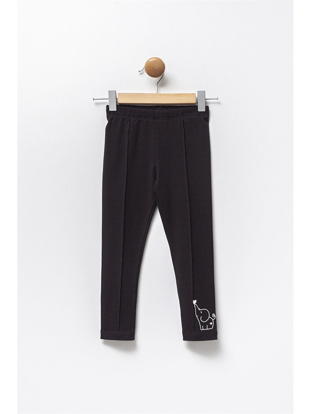 Siyah Beli Lastikli Baskılı Kız Bebek Eşofman Altı