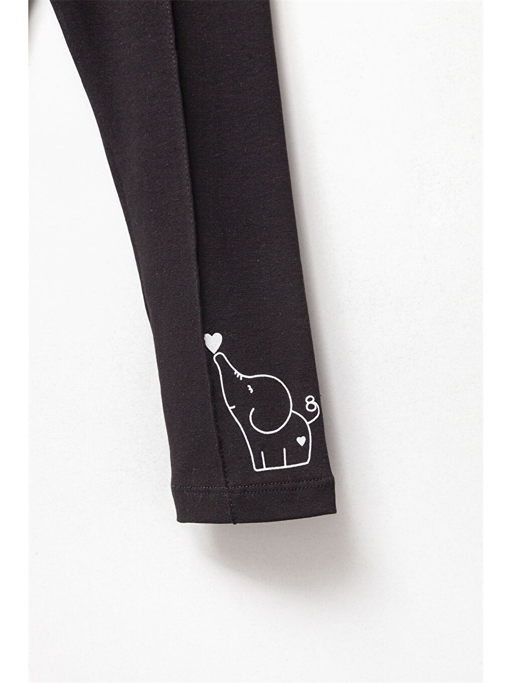 Siyah Beli Lastikli Baskılı Kız Bebek Eşofman Altı-2