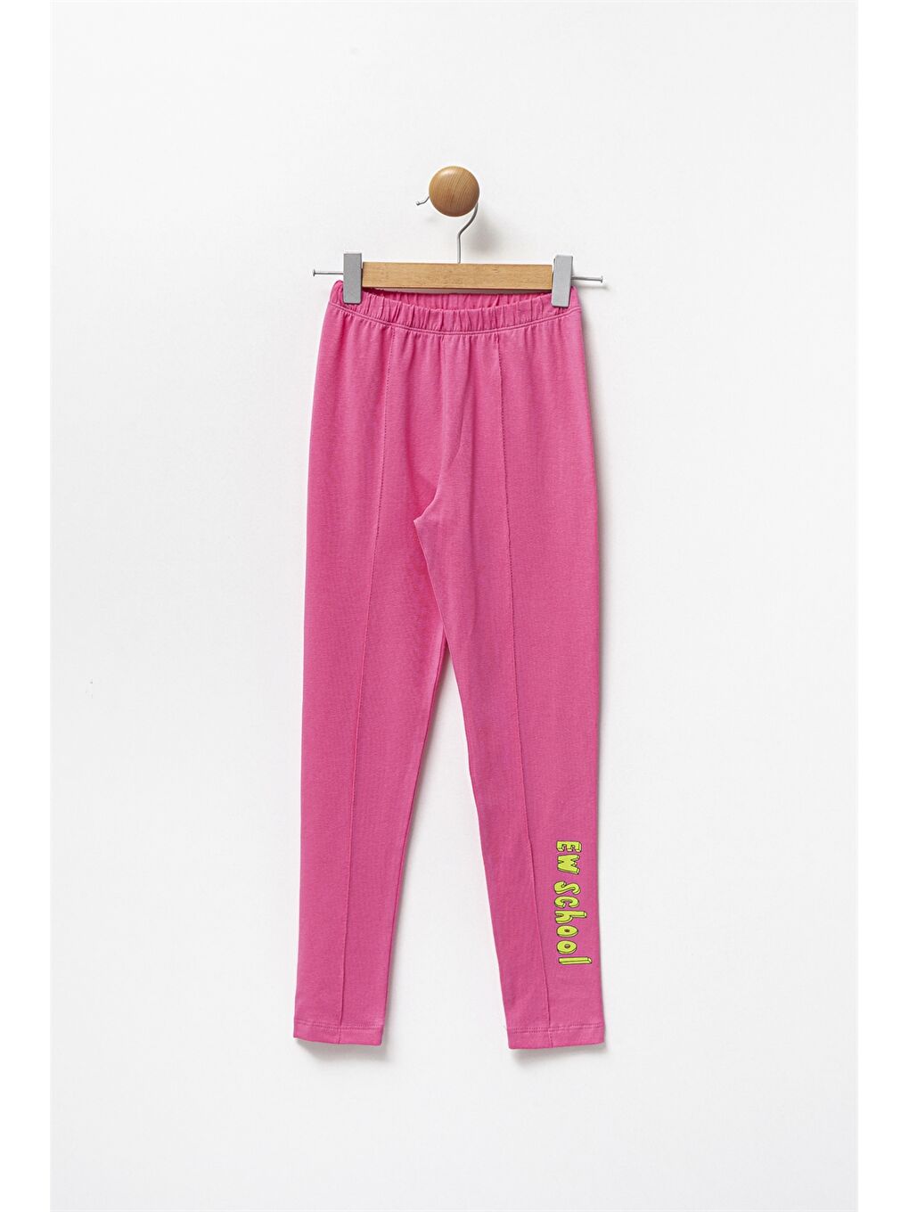 Pembe Beli Lastikli Baskılı Kız Çocuk Eşofman Altı