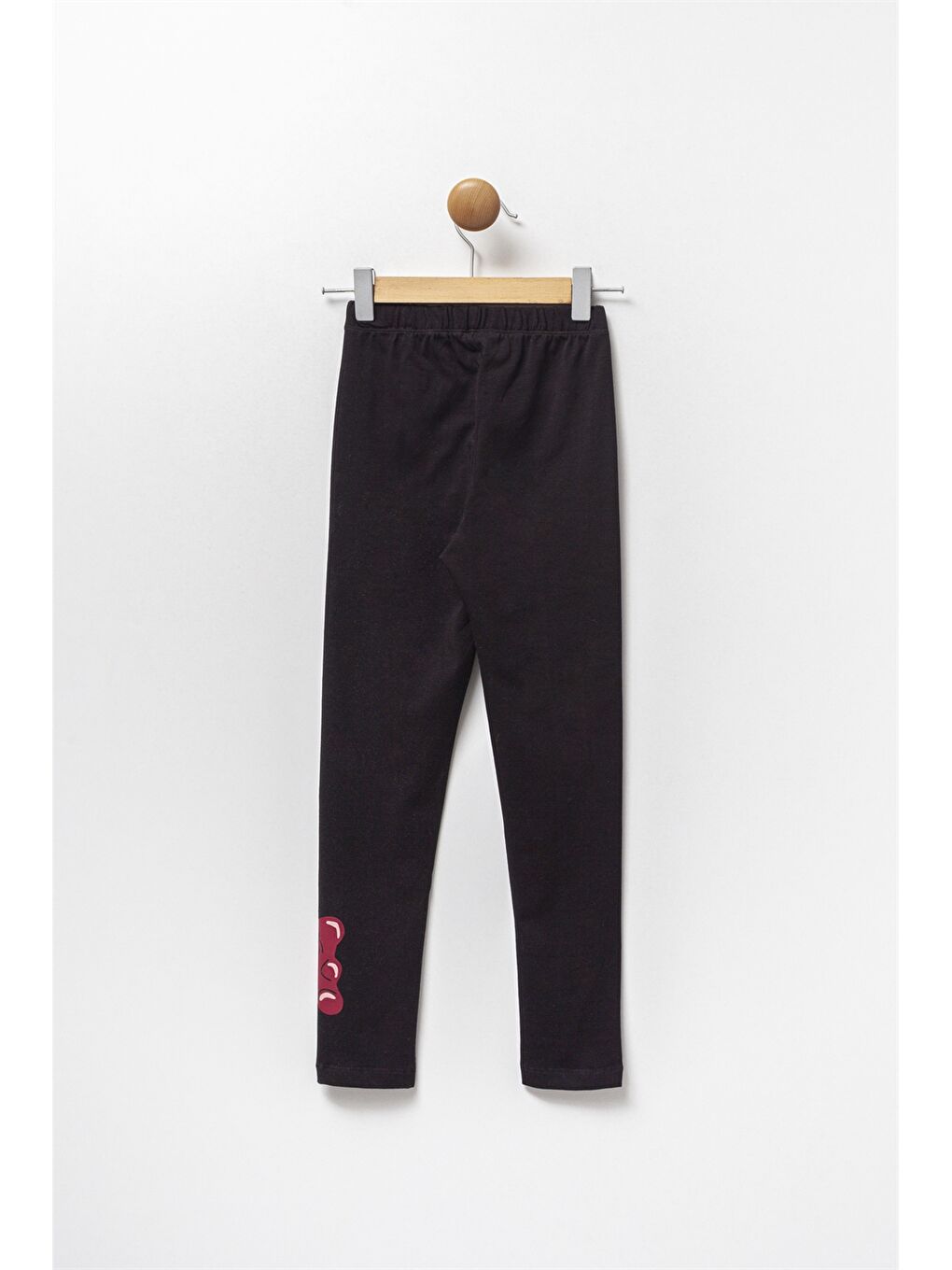 Siyah Beli Lastikli Baskılı Kız Çocuk Eşofman Altı-1