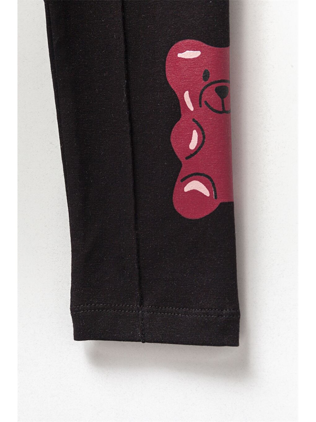 Siyah Beli Lastikli Baskılı Kız Çocuk Eşofman Altı-2