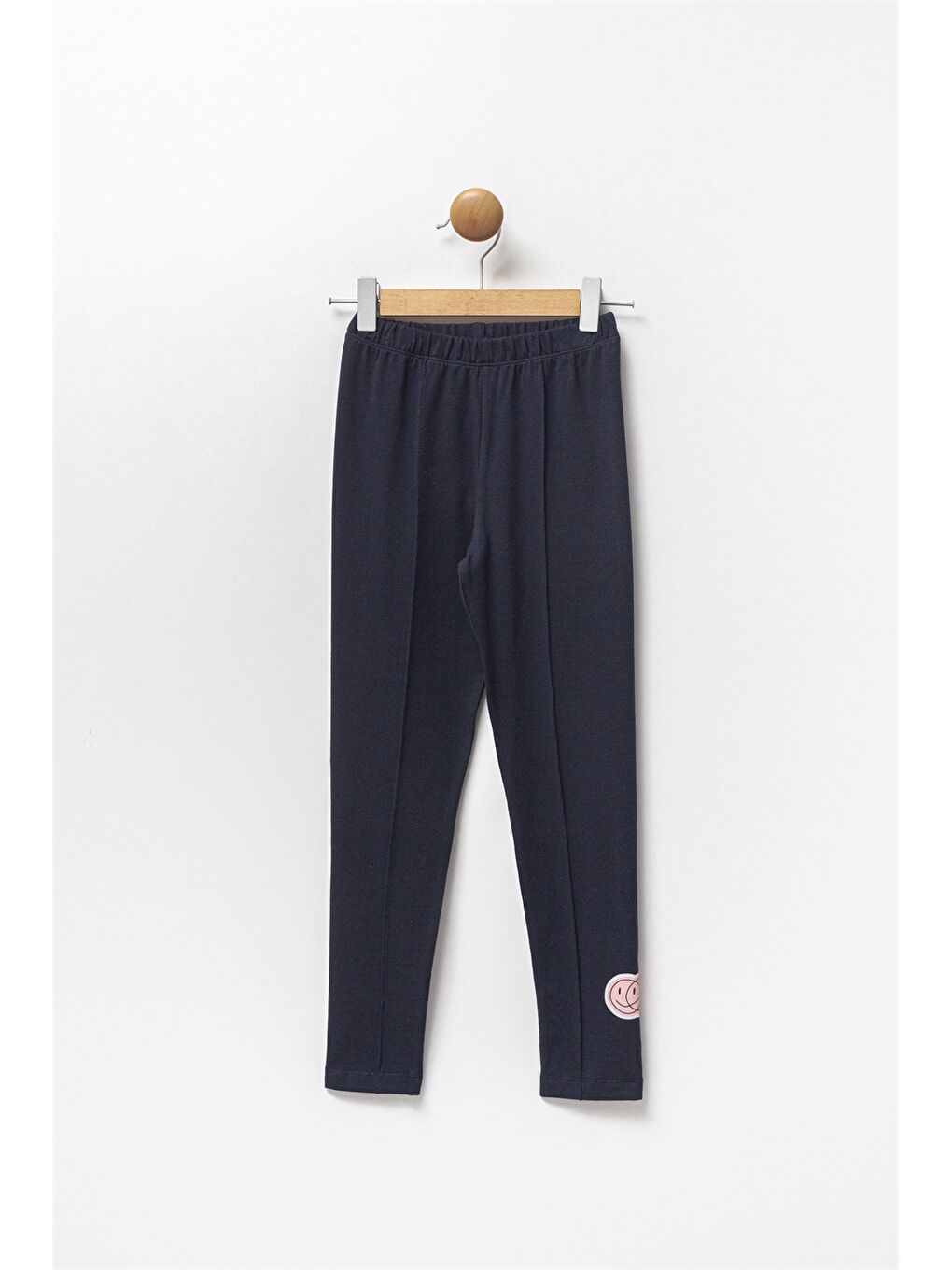 Lacivert Beli Lastikli Baskılı Kız Çocuk Eşofman Altı