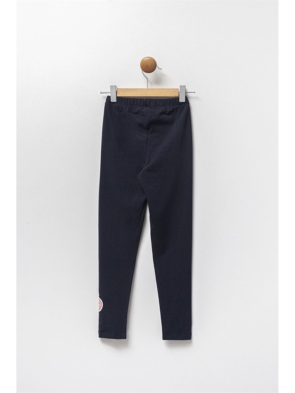 Lacivert Beli Lastikli Baskılı Kız Çocuk Eşofman Altı-1