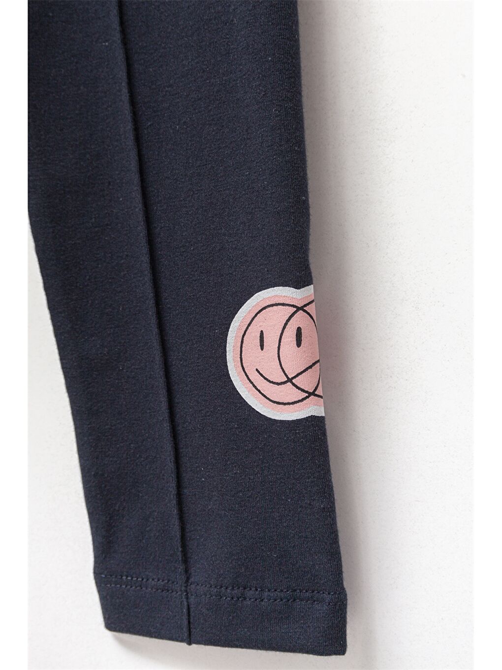 Lacivert Beli Lastikli Baskılı Kız Çocuk Eşofman Altı-2