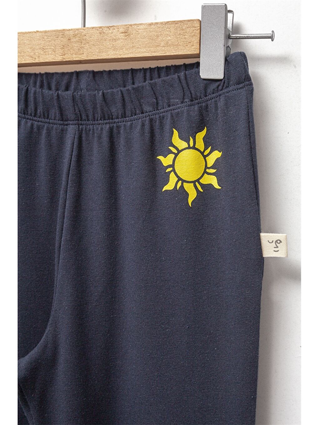 Lacivert Beli Lastikli Baskılı Kız Çocuk Eşofman Altı-2