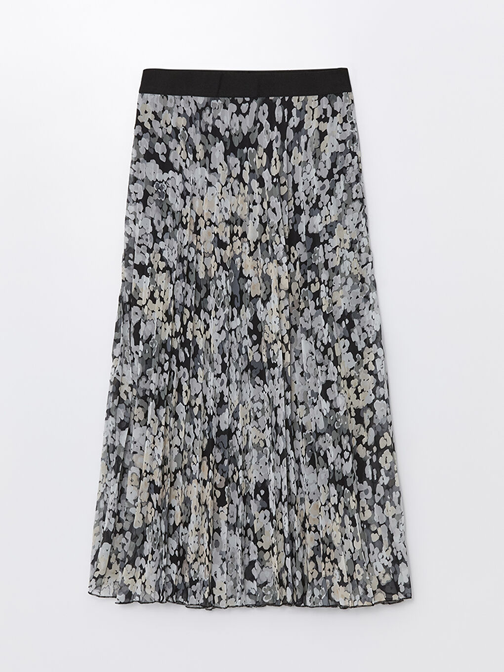 Women's Elastic Waist Patterned Pleated Skirt -S4N495Z8-LQJ