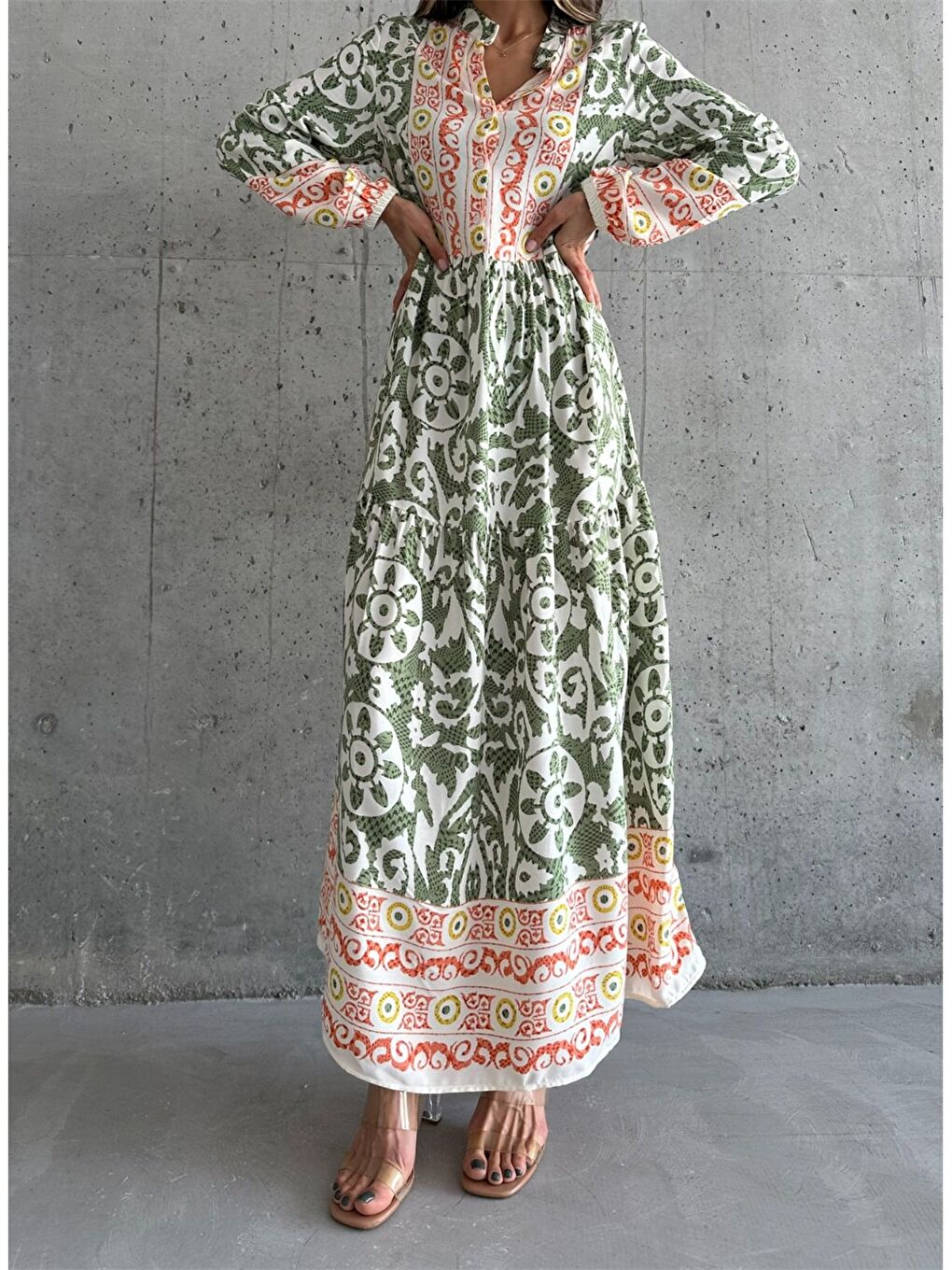 Haki Baskılı Elbise-1