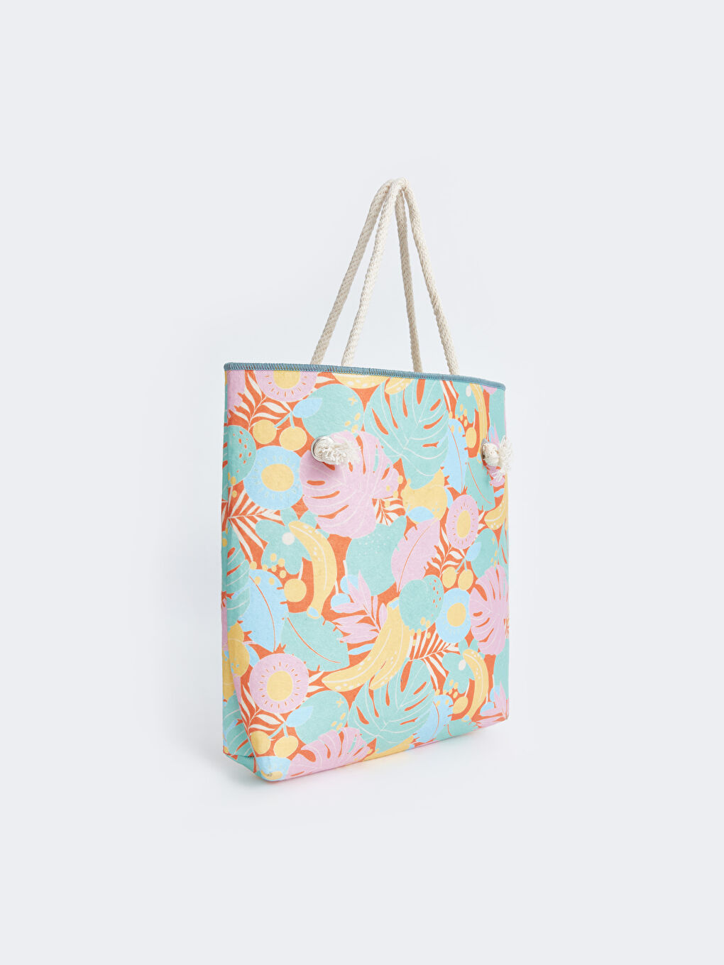 Floral Printed Women's Beach Bag -S4N549Z8-F9C