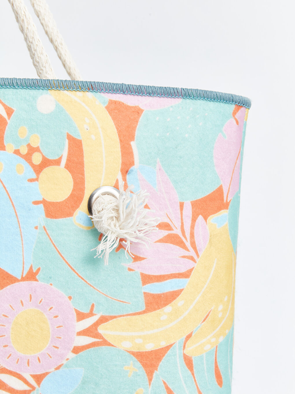 Floral Printed Women's Beach Bag -S4N549Z8-F9C