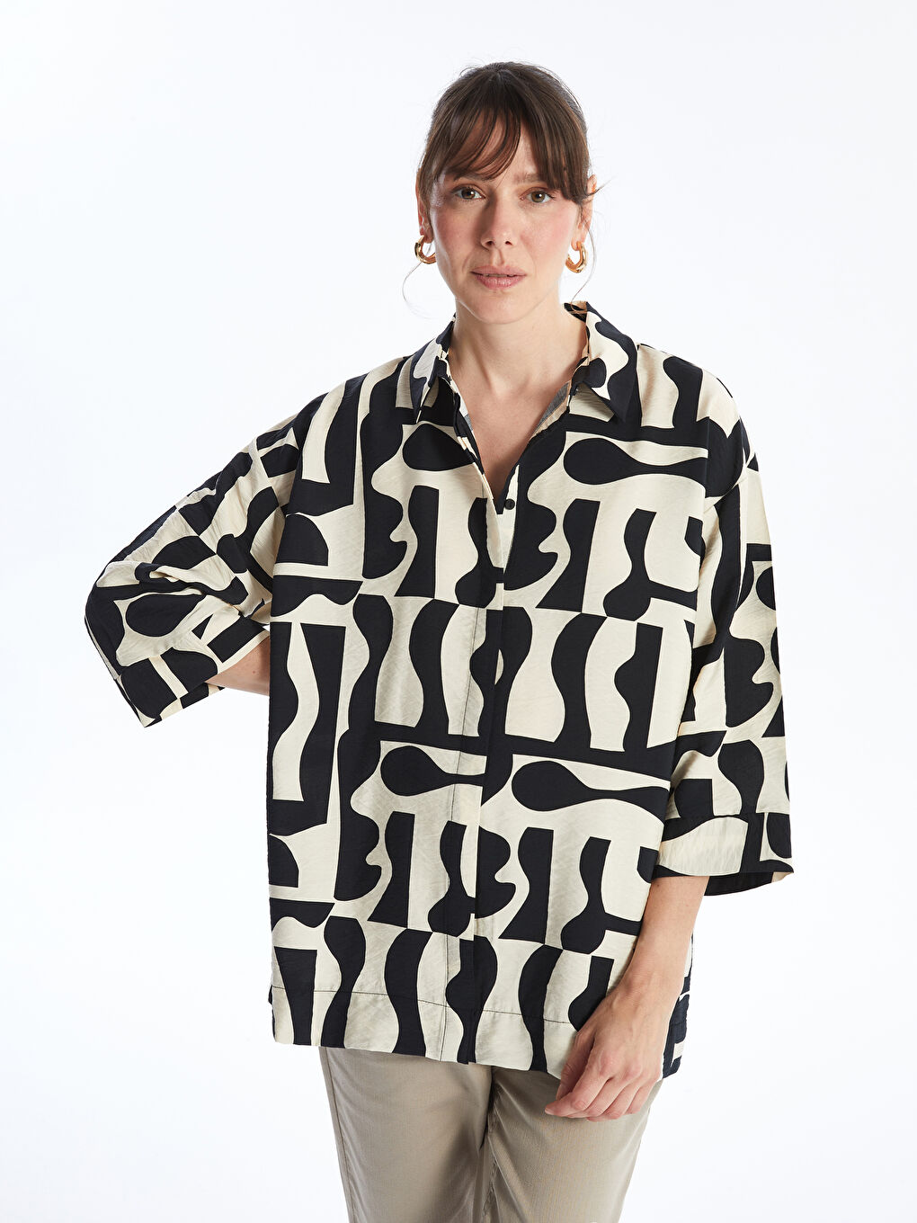 Patterned Women's Shirt -S4N563Z8-LQJ