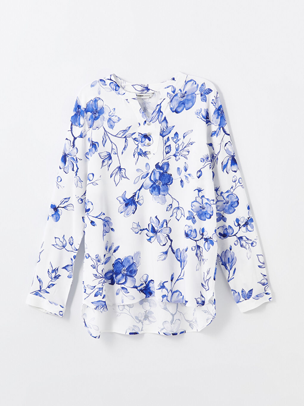 Women's Crew Neck Floral Long Sleeve Blouse -S4N566Z8-LRA