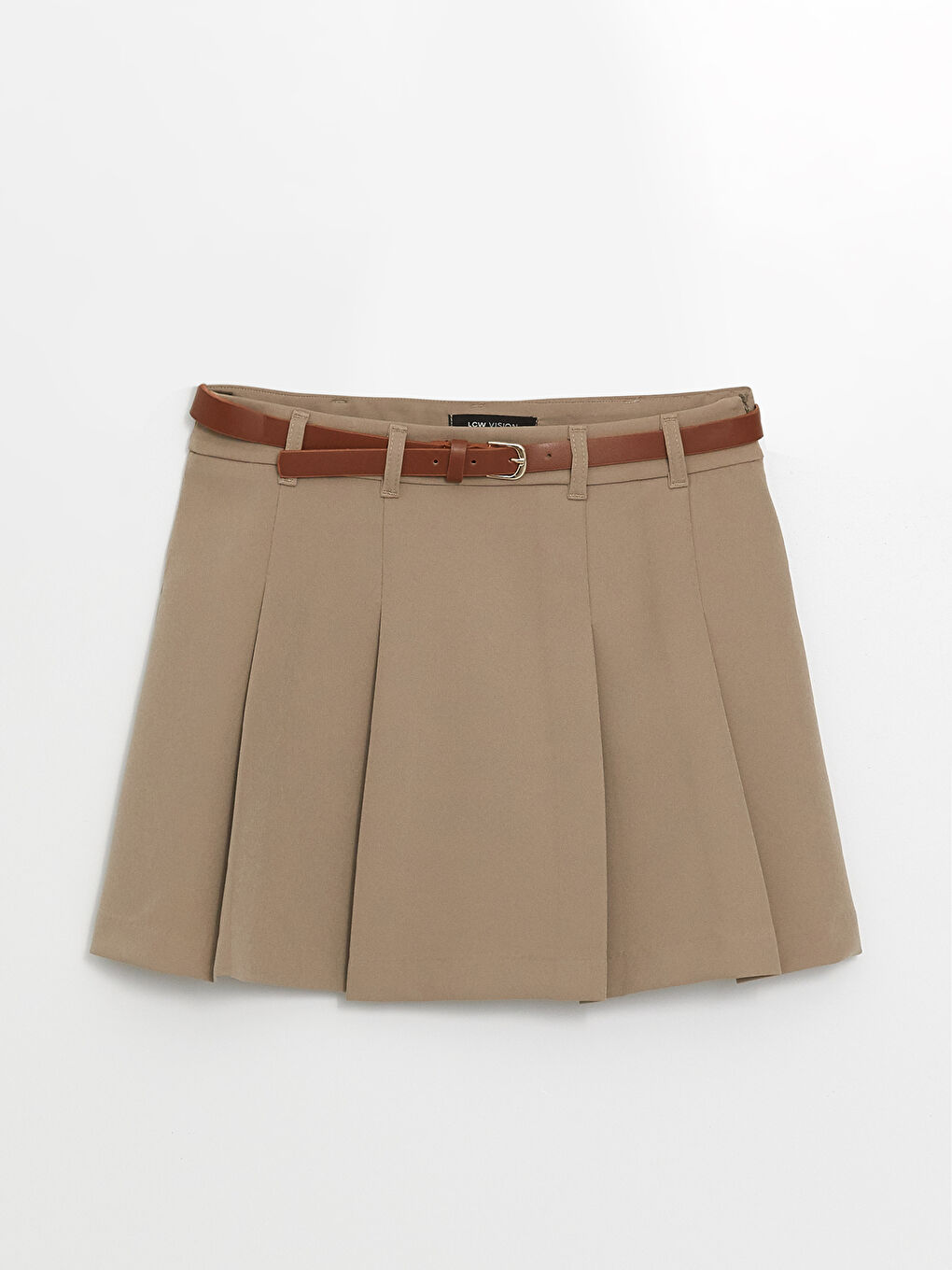 Slim Fit Women's Pleated Skirt -S4N573Z8-GRC