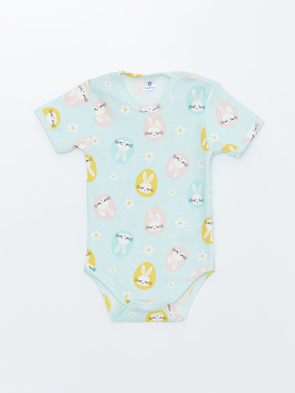 Pembe Bisiklet Yaka Kız Bebek Çıtçıtlı Bodysuit 2'li-1