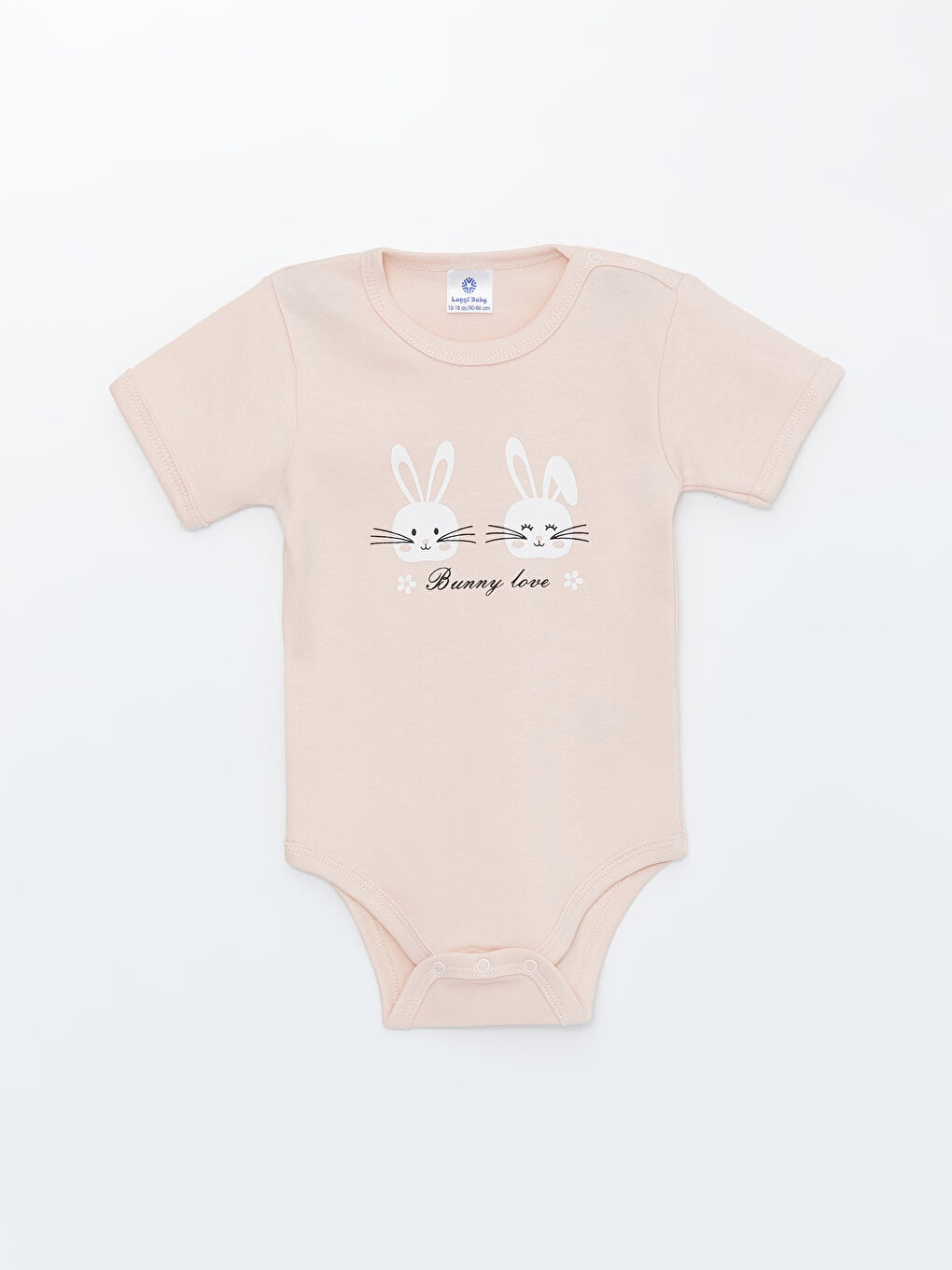 Pembe Bisiklet Yaka Kız Bebek Çıtçıtlı Bodysuit 2'li-2