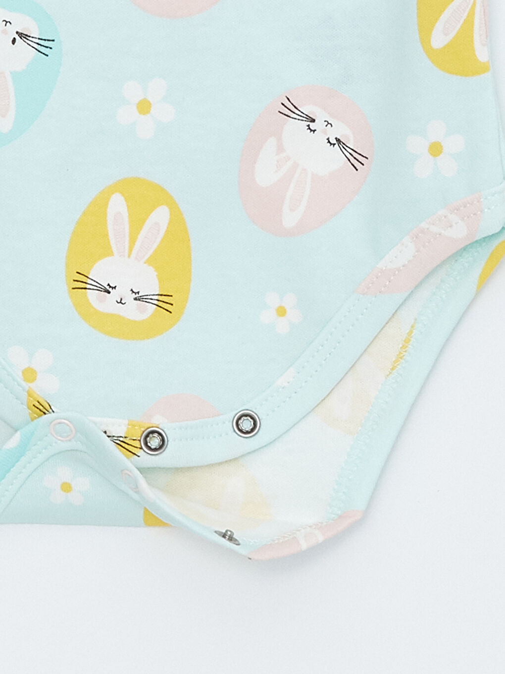 Pembe Bisiklet Yaka Kız Bebek Çıtçıtlı Bodysuit 2'li-5