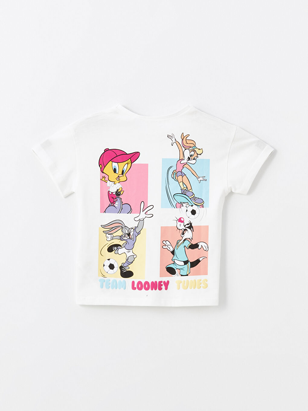 Ekru Lola Bunny Baskılı Kısa Kollu Kız Bebek Tişört-2