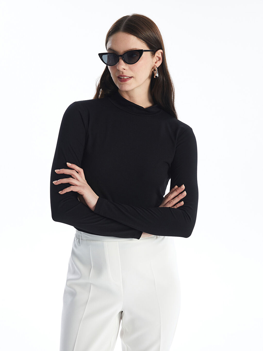 High Collar Straight Long Sleeve Women's Body -S4N691Z8-CVL