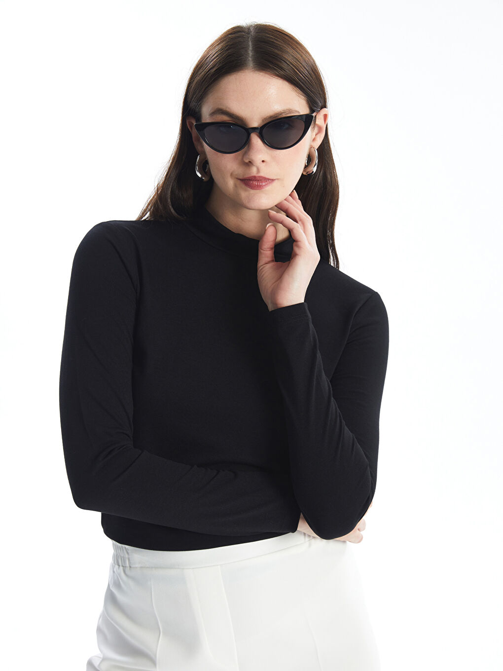 High Collar Straight Long Sleeve Women's Body -S4N691Z8-CVL