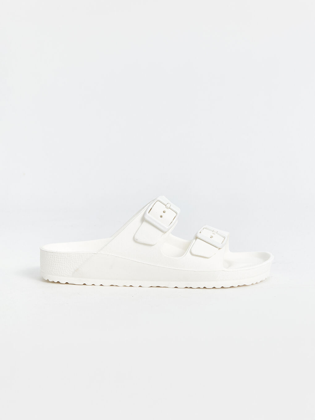 Beyaz Çift Bantlı Kadın Terlik-1