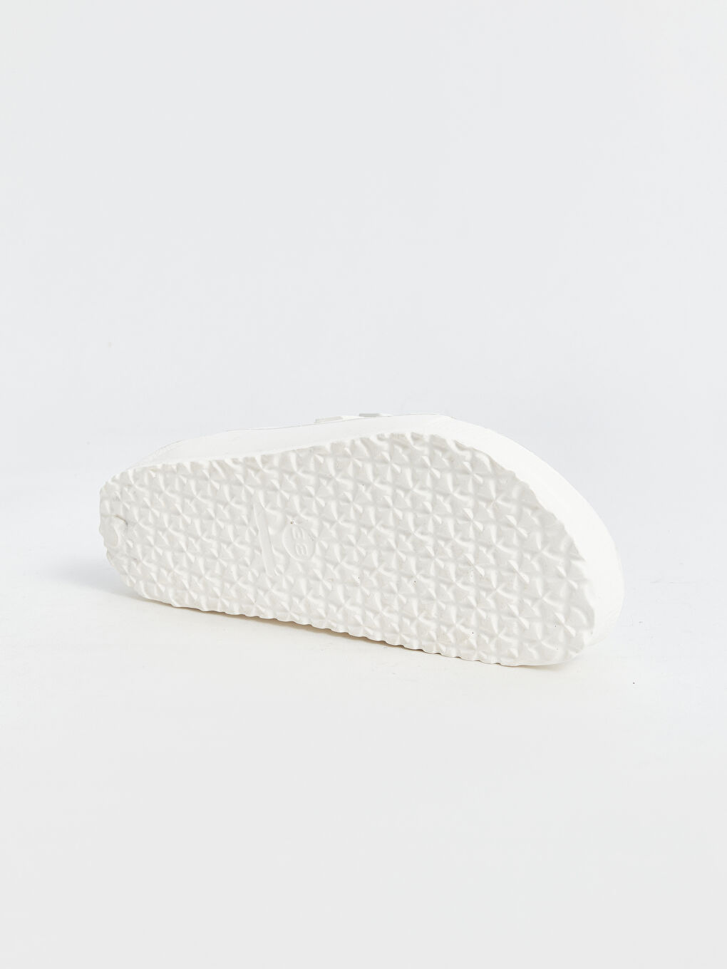 Beyaz Çift Bantlı Kadın Terlik-4