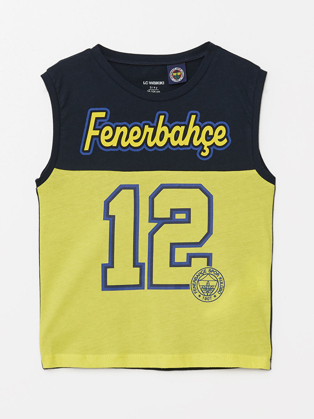 Crew Neck Sleeveless Fenerbahçe Printed Baby Boy Undershirt -S4N763Z1-VJY