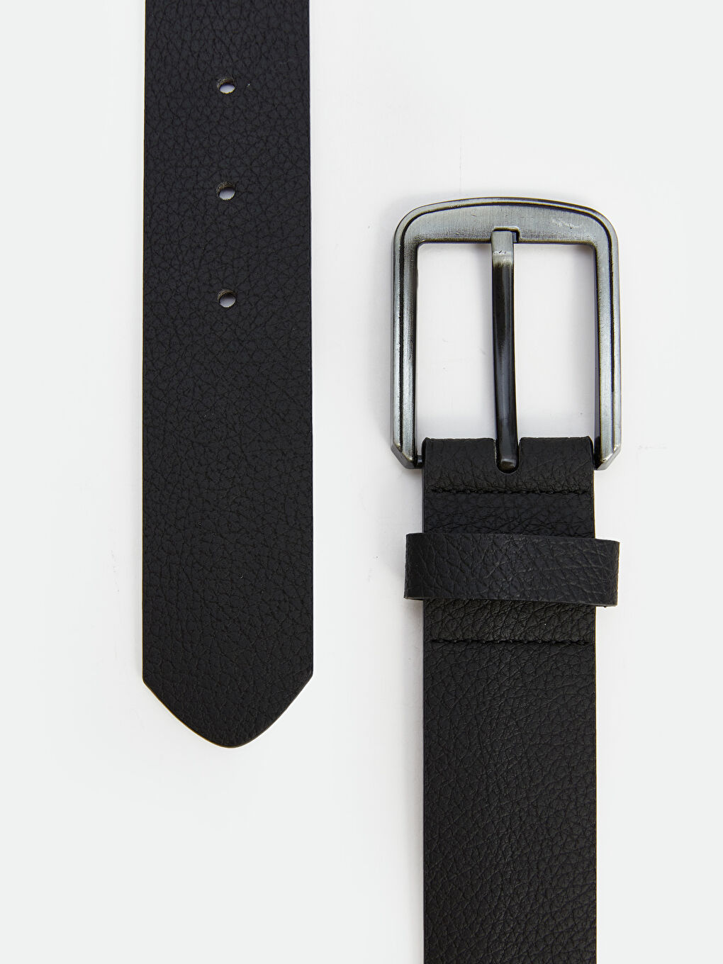 Siyah Deri Görünümlü Erkek Kemer-2