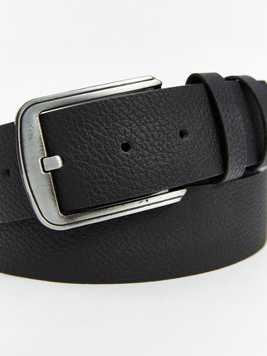 Siyah Deri Görünümlü Erkek Kemer-3