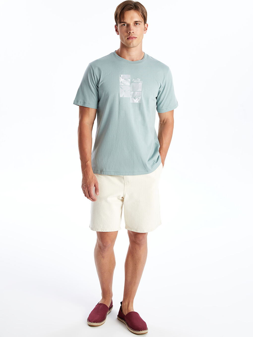 Crew Neck Short Sleeve Printed Combed Cotton Men's T-shirt -S4N864Z8-VGQ