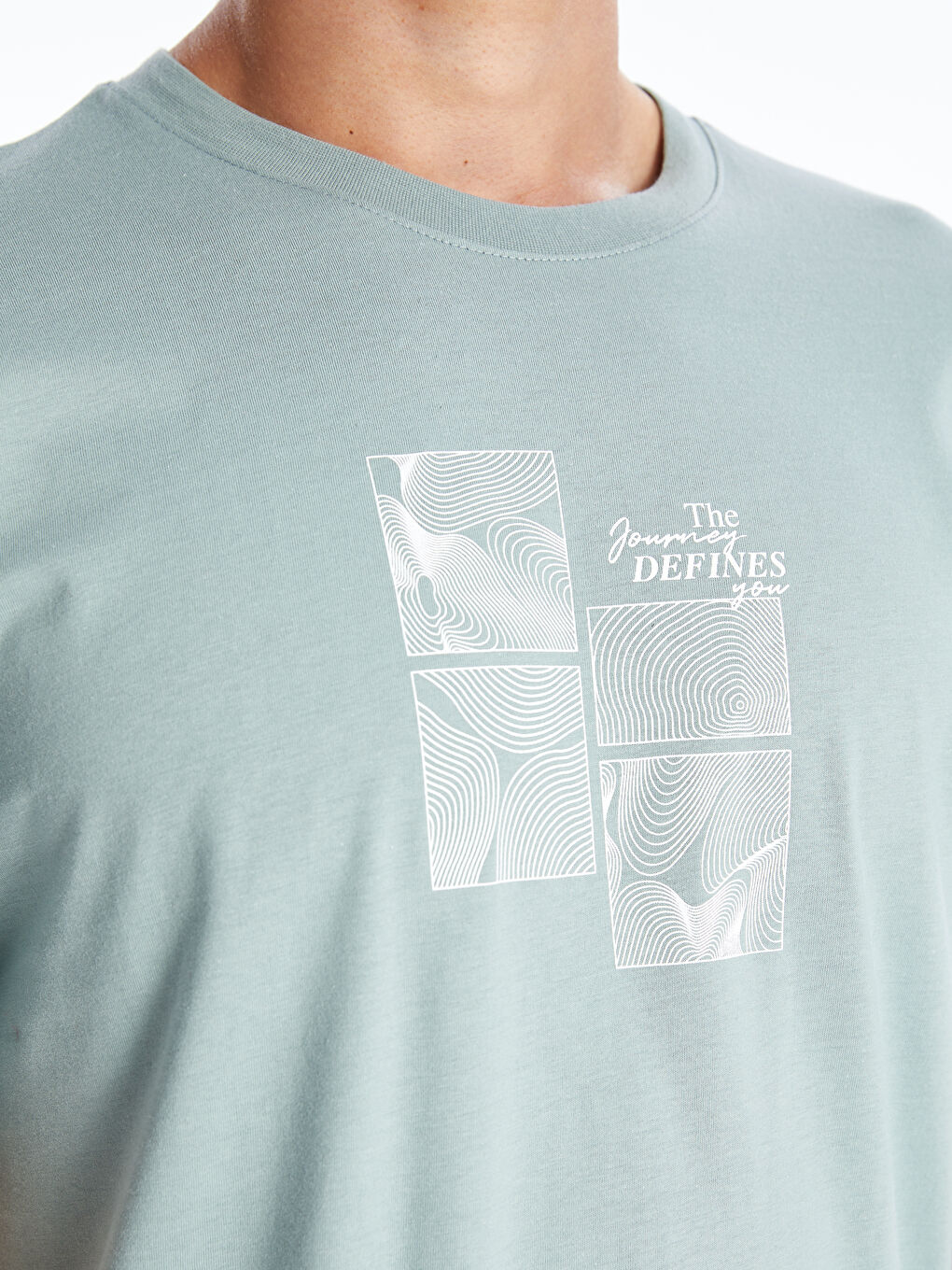 Crew Neck Short Sleeve Printed Combed Cotton Men's T-shirt -S4N864Z8-VGQ