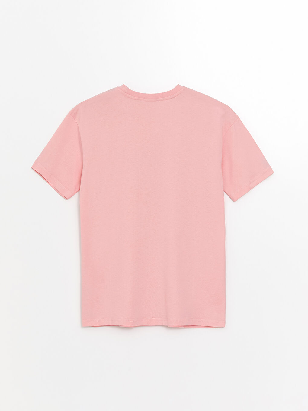 Pembe Bisiklet Yaka Baskılı Kısa Kollu Kadın Tişört-6