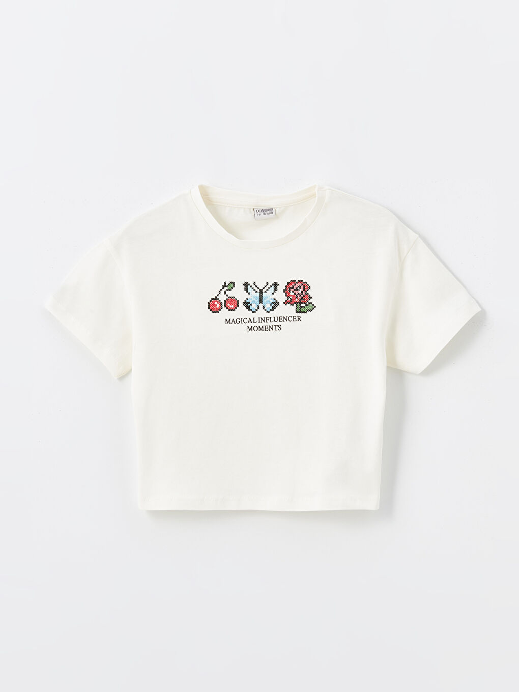 Crew Neck Short Sleeve Girls T-Shirt -S4N897Z4-FDU