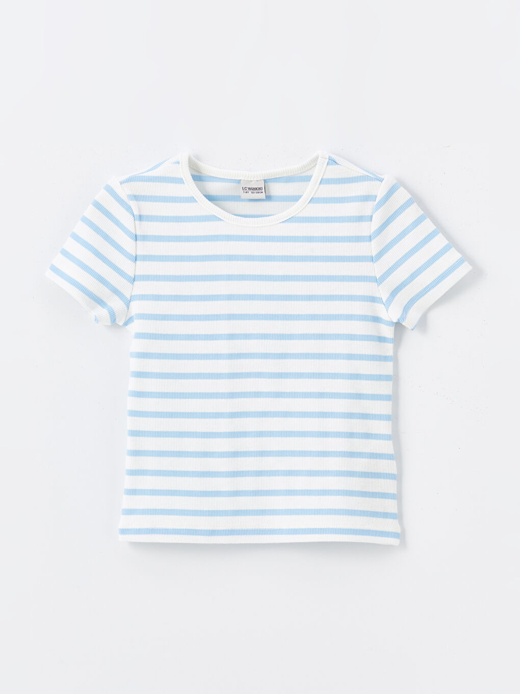 Crew Neck Striped Short Sleeve Girls' T-Shirt -S4N898Z4-LEN