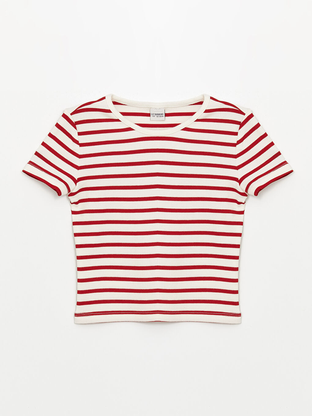 Crew Neck Striped Short Sleeve Girl T-Shirt -S4N898Z4-LHK