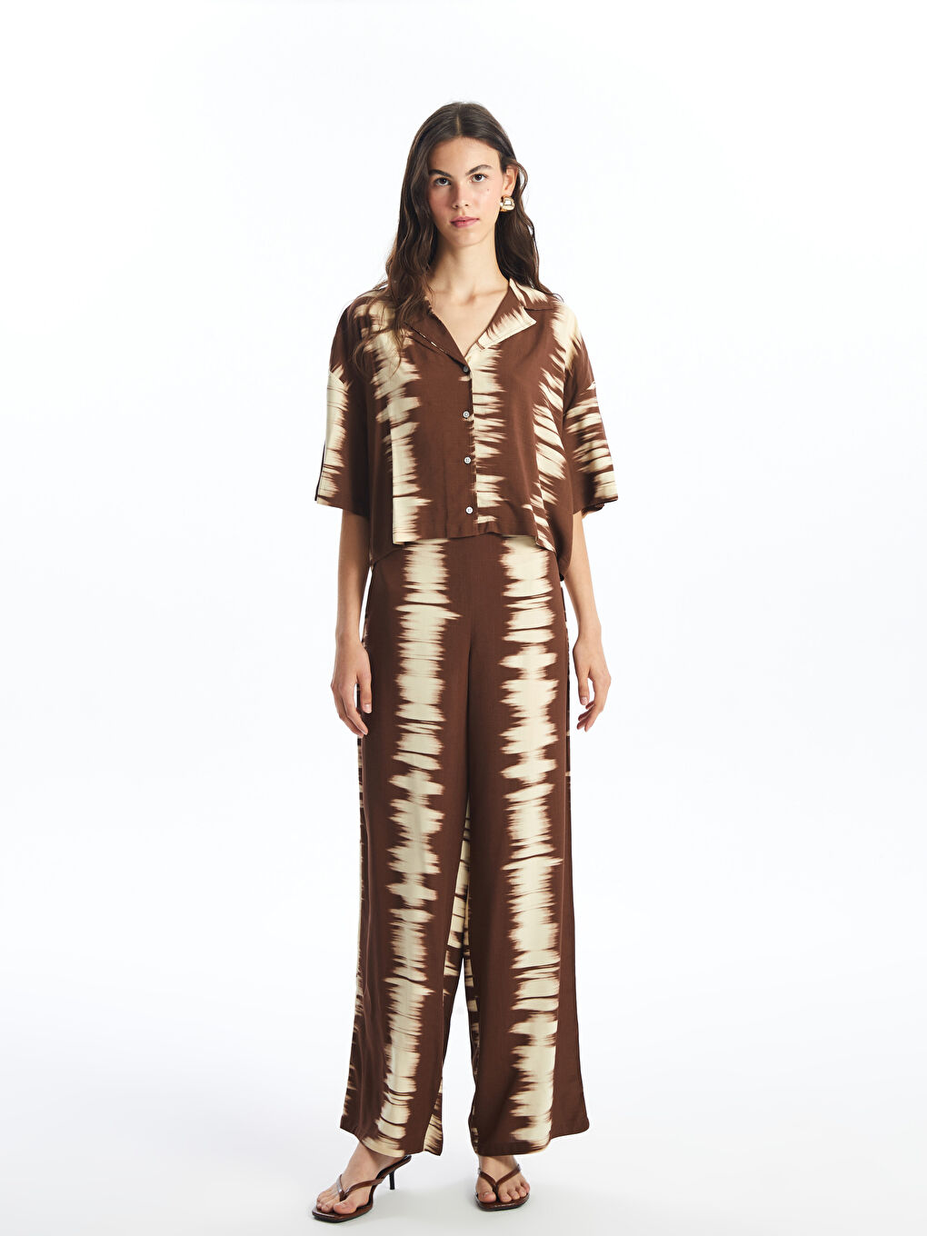 Patterned Oversize Women's Shirt -S4N980Z8-LQY