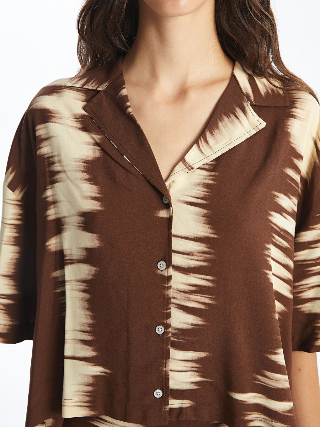 Patterned Oversize Women's Shirt -S4N980Z8-LQY
