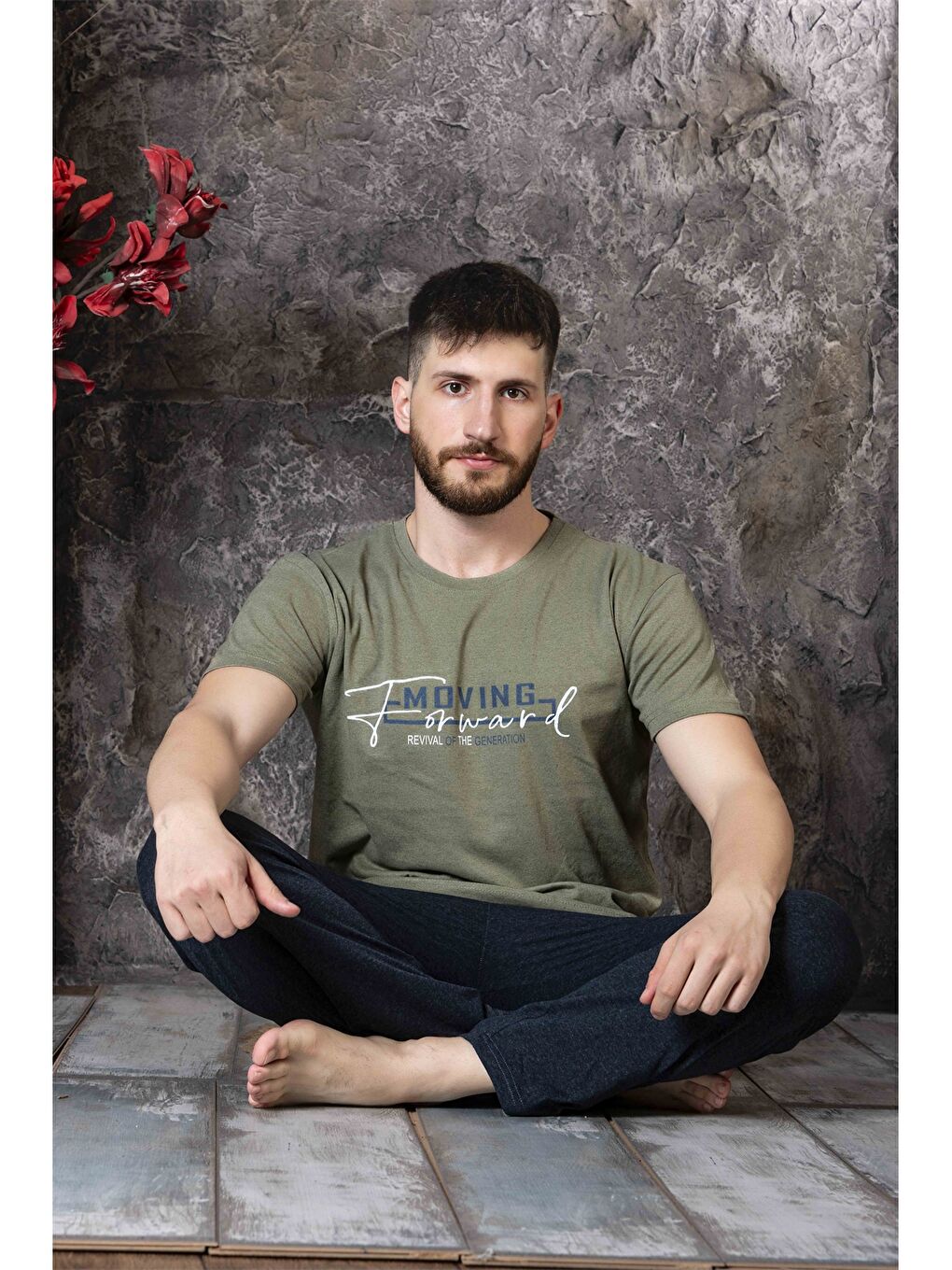 ERCAN Yeşil Standart Kalıp Erkek Pijama Takımı