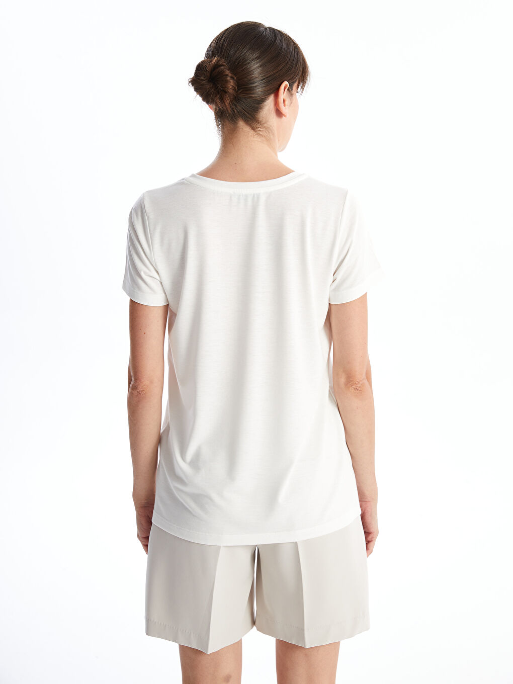 Crew Neck Printed Short Sleeve Women's T-shirt -S4NB34Z8-R9J
