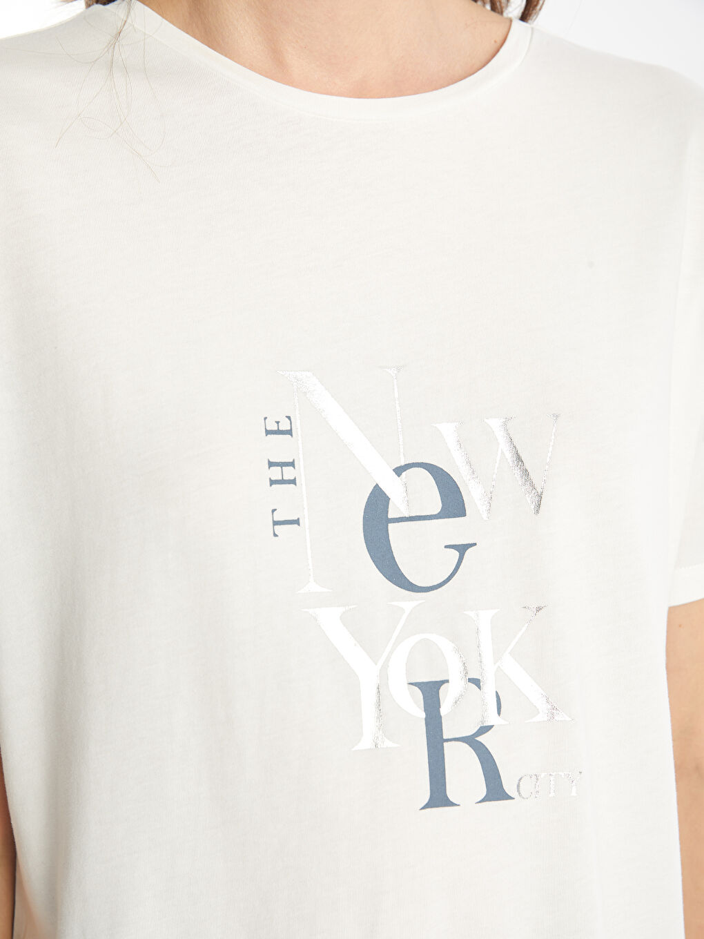 Crew Neck Printed Short Sleeve Women's T-shirt -S4NB54Z8-R9J